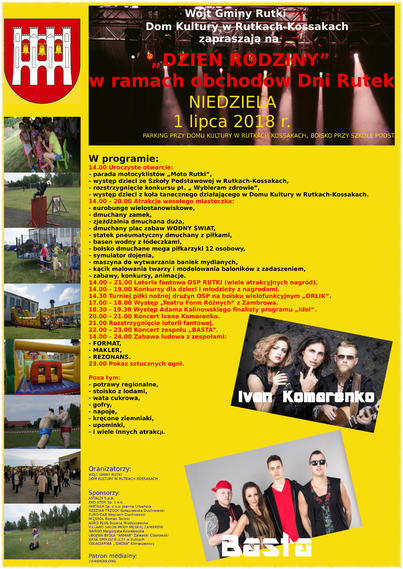 Impreza rodzinno-integracyjna "Dzień Rodziny" w Rutkach-Kossakach - 1 lipca 2018 r. Impreza rodzinno-integracyjna "Dzień Rodziny" w Rutkach-Kossakach - 1 lipca 2018 r.